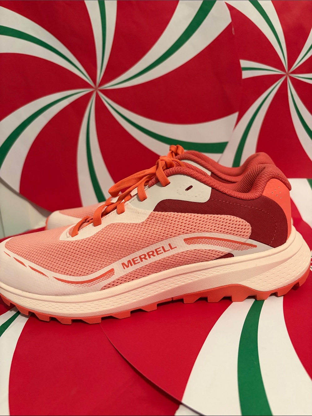 Merrell Women's Coral Pink and Orange Mesh Athletic Shoes